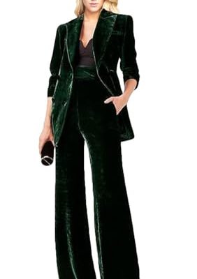 Velvet Womens Pant Suit Double Breasted Suit Women Formal Suit Womens Business Suits 2 Piece Set