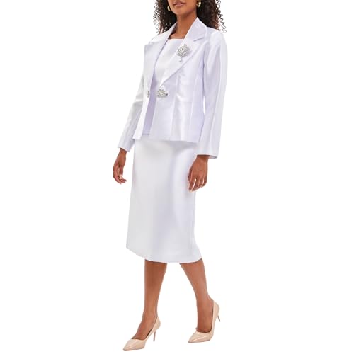 Women's 3 Piece Church Suits for Formal Occasions with Handmade Diamond Buckle Elegant Dress Business Sets