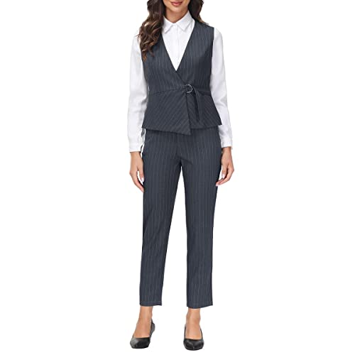 Women's 3 Piece Classic Business Suit Set Elegant Blazer Vest and Pants Set