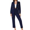 Women's Suits for Work Professional Business Attire 2 Piece Blazer and Pants Set, Navy Blue, XL (16-18)