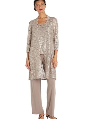 Women's Scallop Lace Duster Pant Set
