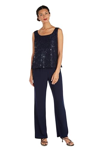 Womens Plus Sequined Lace Pant Suit