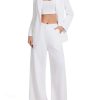 Women's 3 Piece Suit Business Casual One Button Blazer Camisole and Wide Leg Pants Set