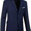 Mens 3 Piece Slim Fit Suit Set, 2 Button Solid Blazer Jacket Vest Pants Business Tuxedo