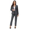 Womens 2 Piece Plaid Suits Set Business Office One Button Blazer Jacket Casual Long Sleeve Pant Suit Set