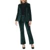 Velvet Pant Suits for Women 2 Piece Set Casual Business Office Vintage Trouser-Suit
