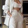 Women Fall Blazer Set 2 Piece Business Outfit Long Sleeve Blazer Jacket and Straight Wide Leg Pant Suit Sets