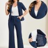 416-mbIAeAL.jpg Short Sleeve Blazer Pant Suits Set for Women Business Casual 2 Piece Work Outfits
