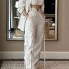 Women Fall Blazer Set 2 Piece Business Outfit Long Sleeve Blazer Jacket and Straight Wide Leg Pant Suit Sets