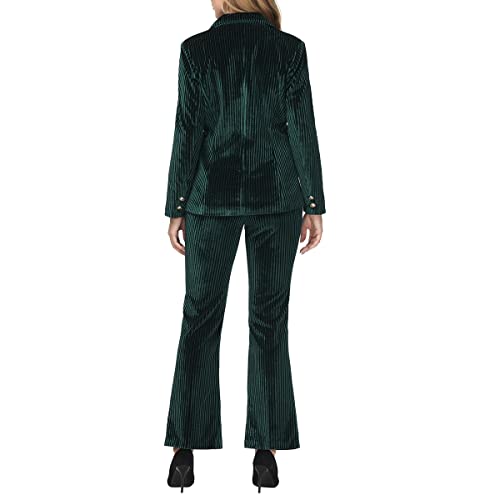 Velvet Pant Suits for Women 2 Piece Set Casual Business Office Vintage Trouser-Suit