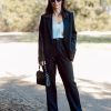 2 Piece Outfits for Women Dressy Blazer Jackets High Waisted Straight Leg Pants Suits Set Business Casual Office