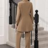 Women's Suit 2 Piece Long Blazer Set Ladies Jacket Pantsuit Casual Outfits for Fall