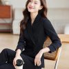 Womens 2 Piece Suit Set Long Sleeve Single Button Blazer Slim Pants Casual Office Elegant Business Commuting