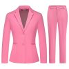 Women's 2 Piece Business Suit Single Breasted Blazer Pant Set Slim Fit for Work Office Daily Wear