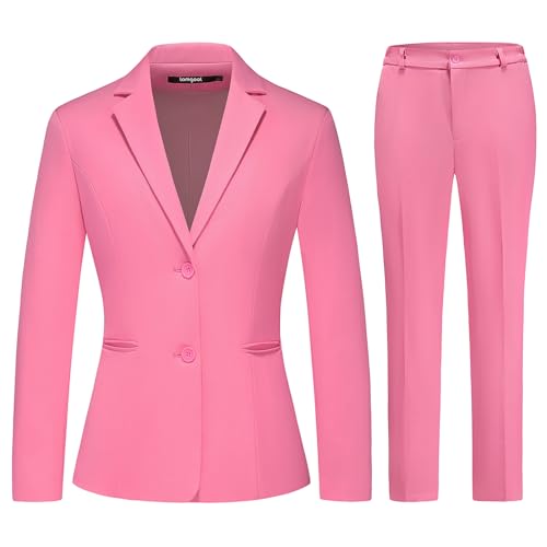 Women's 2 Piece Business Suit Single Breasted Blazer Pant Set Slim Fit for Work Office Daily Wear