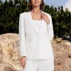 Women's 3 Piece Suit Business Casual One Button Blazer Camisole and Wide Leg Pants Set