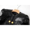 Women PU Leather Business Suit Slim Fit Sport Coat 3 Button Open Front Solid Blazer Work Office Suit Set
