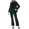 Velvet Pant Suits for Women 2 Piece Set Casual Business Office Vintage Trouser-Suit