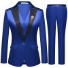 Women's 3 Pieces Satin Suit Black Peak Lapel Fashion Outfits Casual Party Wedding Blazer Jacket Vest Pants Set