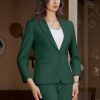 Womens 2 Piece Pants Suit Solid Notch Lapel One Button Slim Fit Blazer Jacket Elastic Waist Pants Tuxedo Set