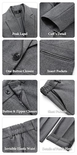 Women's Suits 2 Piece Blazer Pants Set Peak Lapel One Button Business Outfits for Work Professional