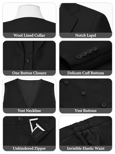 Women's 3 Piece Suit Lady Business Casual Office One Button Slim Fit Blazer Jacket Vest Pants Set