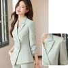 Womens 2 Piece Suit Set Long Sleeve Single Button Blazer Slim Pants Casual Office Elegant Business Commuting