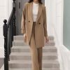 Women's Suit 2 Piece Long Blazer Set Ladies Jacket Pantsuit Casual Outfits for Fall