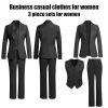 Women's Suiting Pantsuit Business Casual Outfits Women Work Office Pant Suits for Women 3 Piece Set