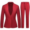 Womens Pant Suit 2 Pieces Business Casual Outfits Lady's Blazer Jacket and Pants Set for Work