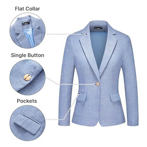 Women's Suit 2 Piece Set Business Pants Suit for Women Pinstripe Houndstooth Blazer