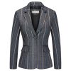 Womens 2 Piece Plaid Suits Set Business Office One Button Blazer Jacket Casual Long Sleeve Pant Suit Set