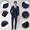 Mens 3 Piece Slim Fit Suit Set, 2 Button Solid Blazer Jacket Vest Pants Business Tuxedo