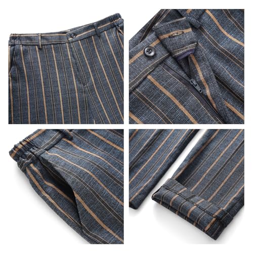 Womens 2 Piece Plaid Suits Set Business Office One Button Blazer Jacket Casual Long Sleeve Pant Suit Set