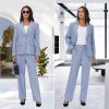 Women's Suit 2 Piece Set Business Pants Suit for Women Pinstripe Houndstooth Blazer