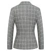 Women's 2 Piece Business Plaid Suit Set Office One Button Slim Fit Blazer with Pant