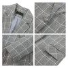 Women's 2 Piece Business Plaid Suit Set Office One Button Slim Fit Blazer with Pant